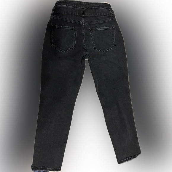 Vervet 29 Black Erika Stretch Mom Jeans | High Waist | Distressed | Tie Waist - Picture 7 of 16